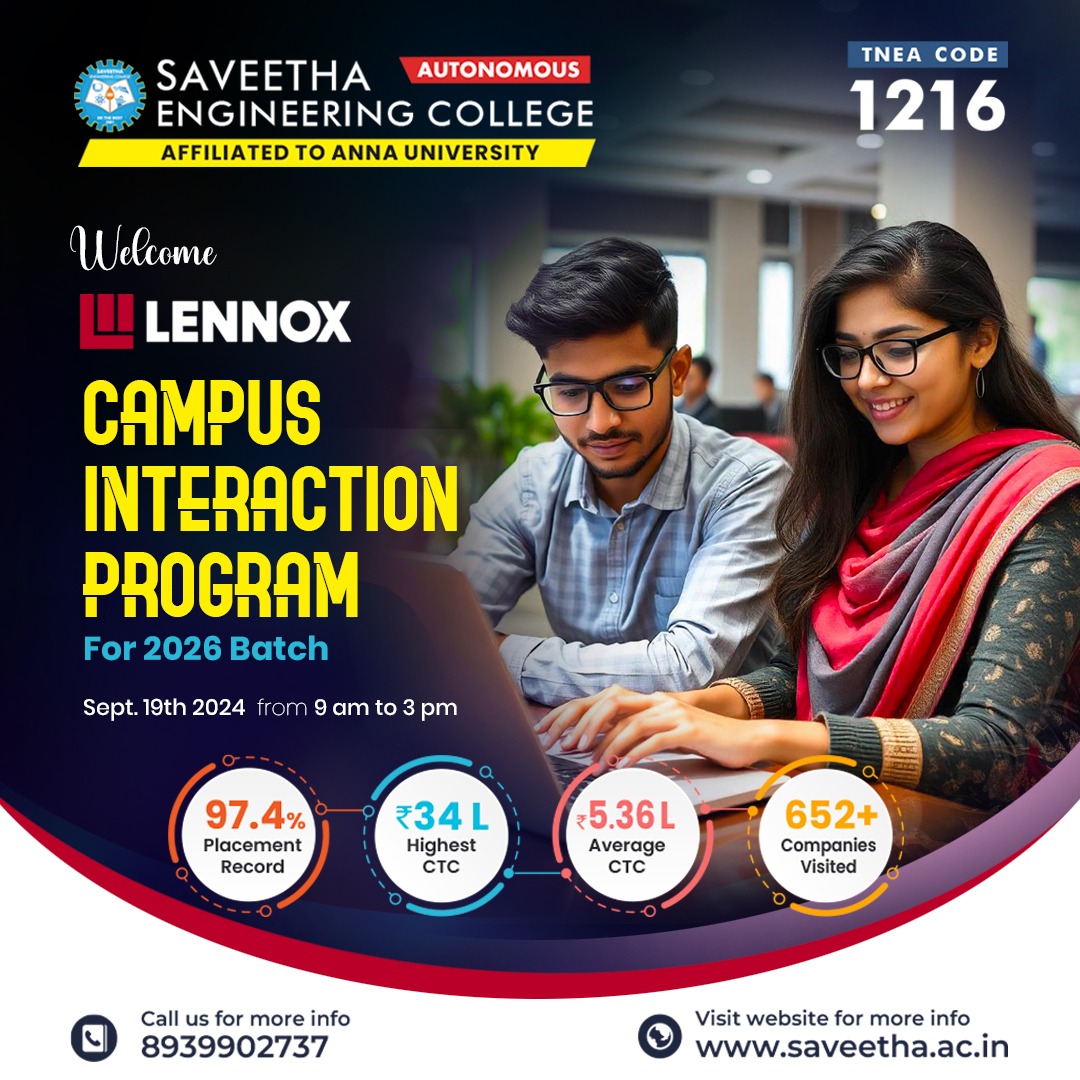 Welcome Lennox Campus Interaction Program at Saveetha Engineering College