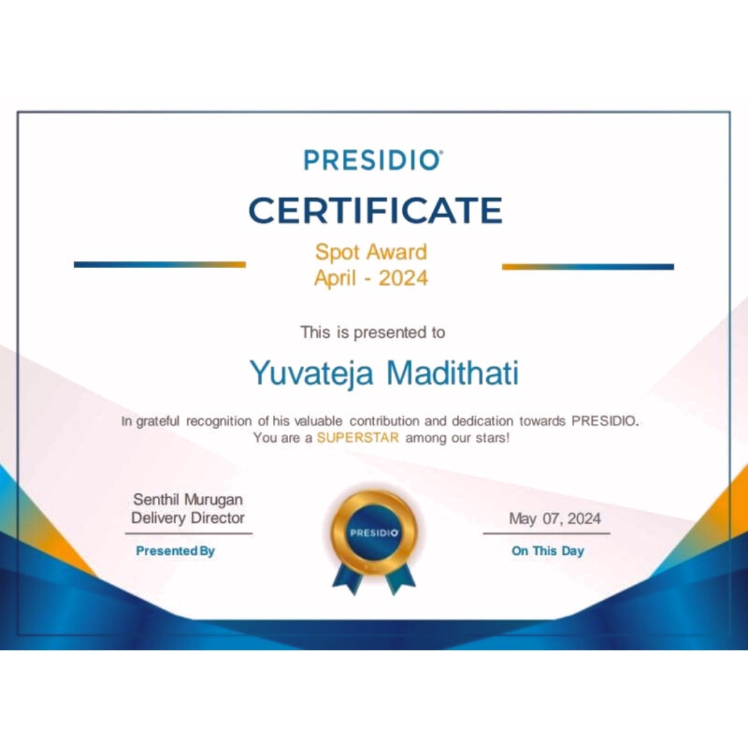 PRESODIO CERTIFICATE