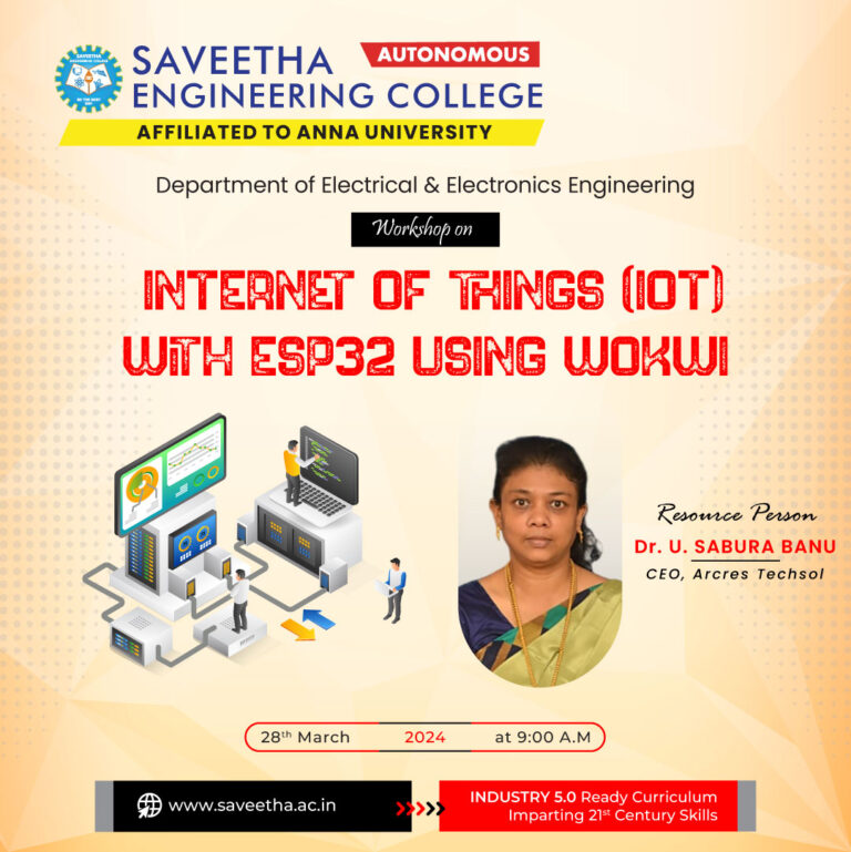 Internet Of Things Iot With Esp32 Using Wokwi Saveetha Engineering